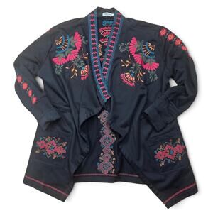 TASHA POLIZZI COLLECTION Southwestern Embroidered Cardigan Women's L Boho Indie